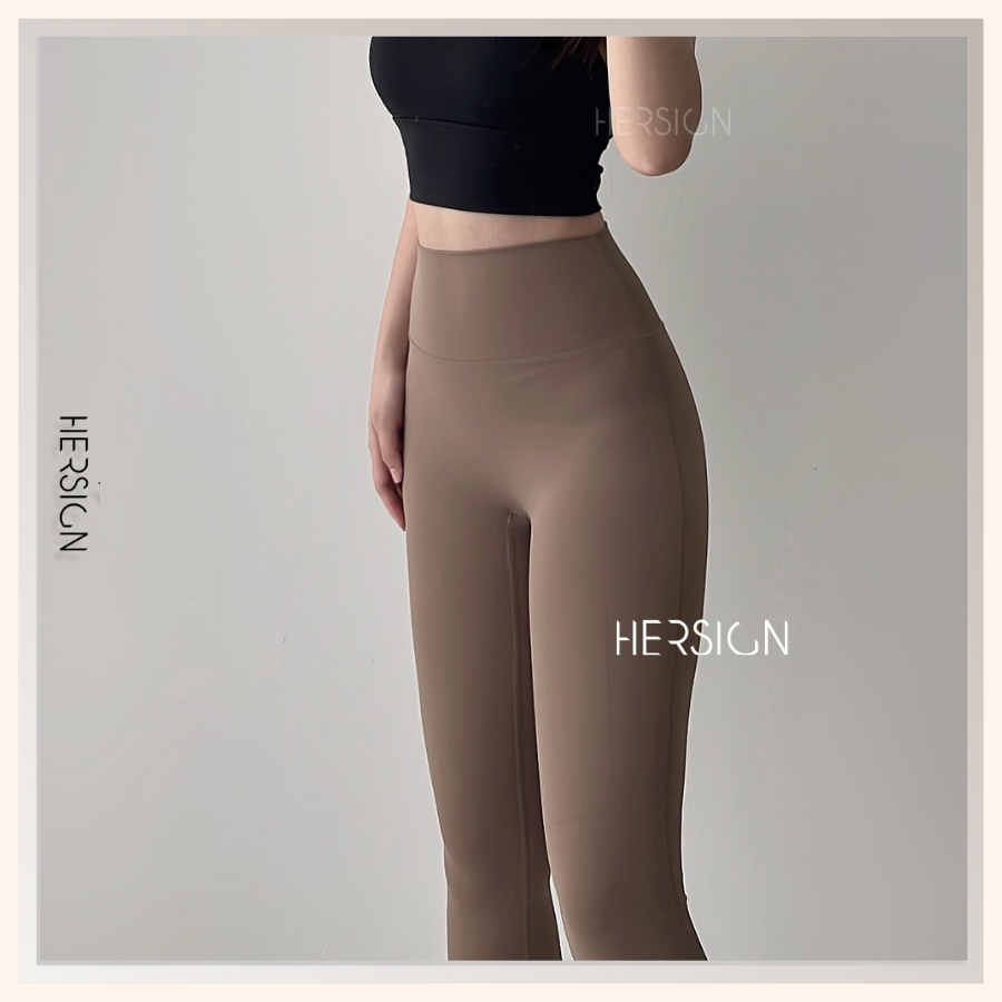Quần tập yoga nữ cao cấp quần legging tập gym nữ thun trơn lạnh HERSIGN-LEGGING18