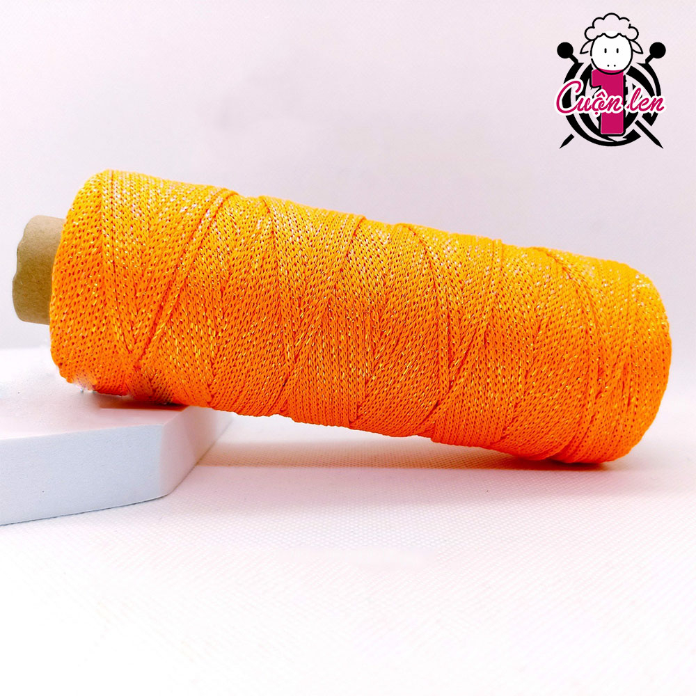 Sợi dệt trơn Cotton Craff Yarn 2mm móc nón, túi, ví 125g  - 1 CUỘN LEN