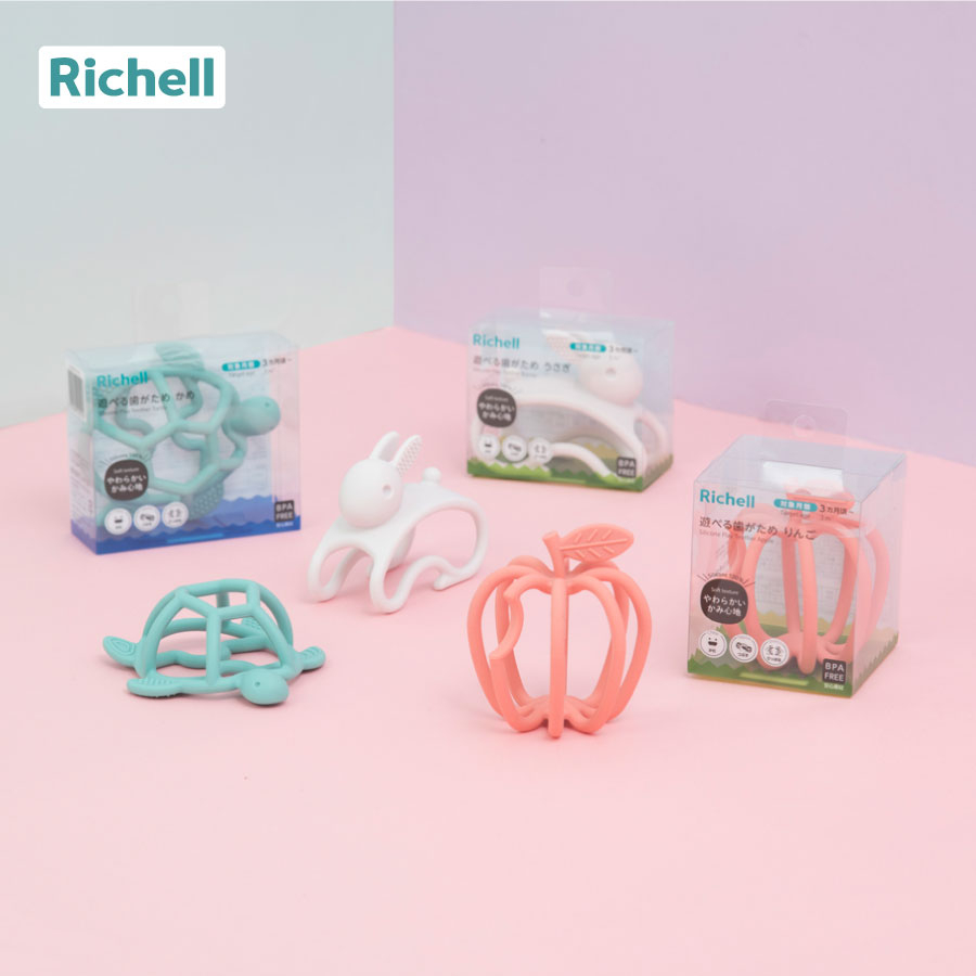 Gặm nướu đồ chơi silicone Richell thiết kế 3D