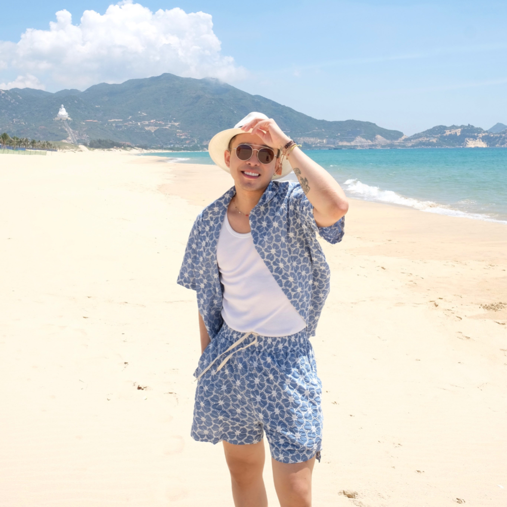 Set áo sơ mi ngắn tay quần short 3 màu UNCLÉ Fletcher