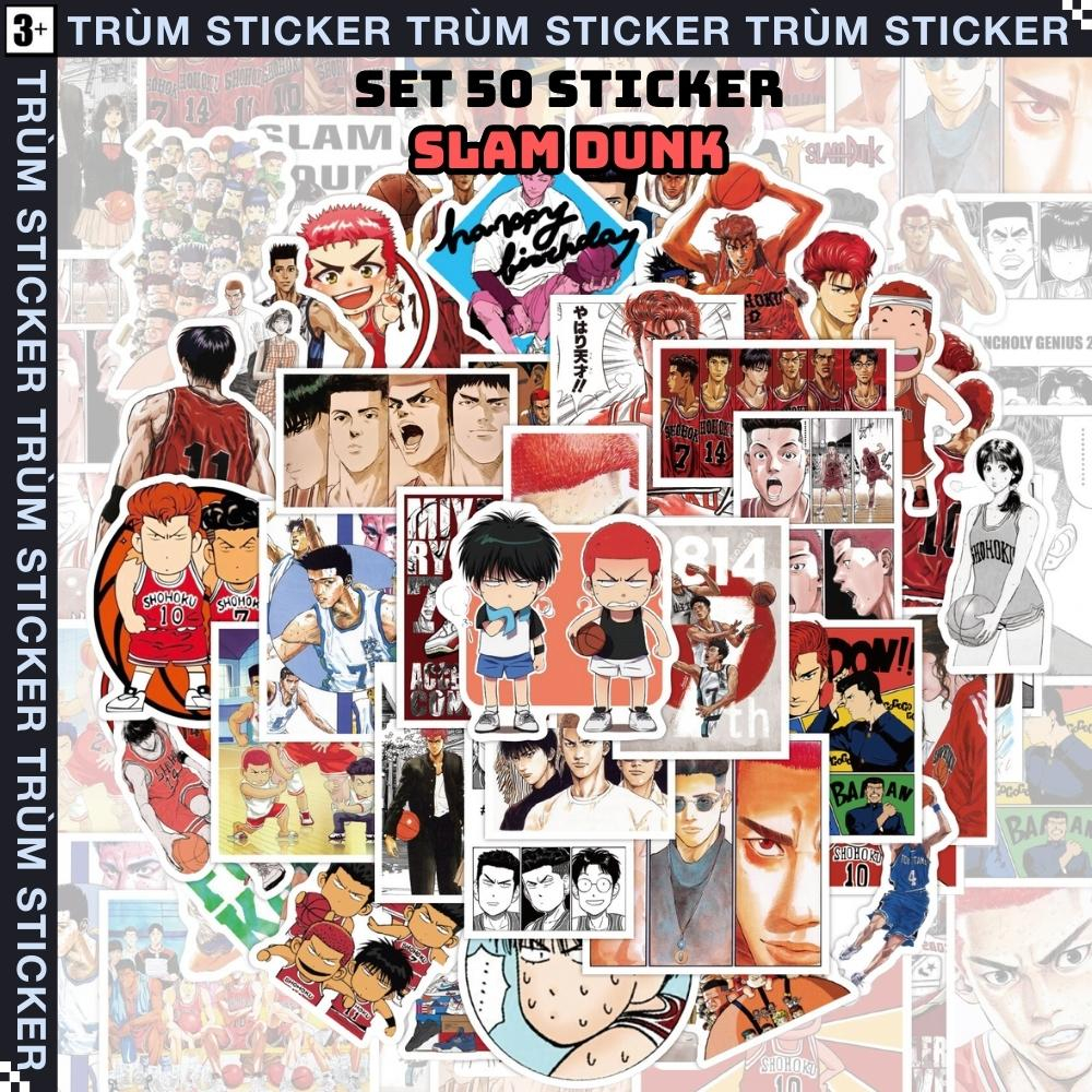 Set 50 Sticker, Hình dán SLAM DUNK- hot hit,anime,cartoon - Trang Trí, Decor Laptop, Cặp Sách - TRÙM StickS