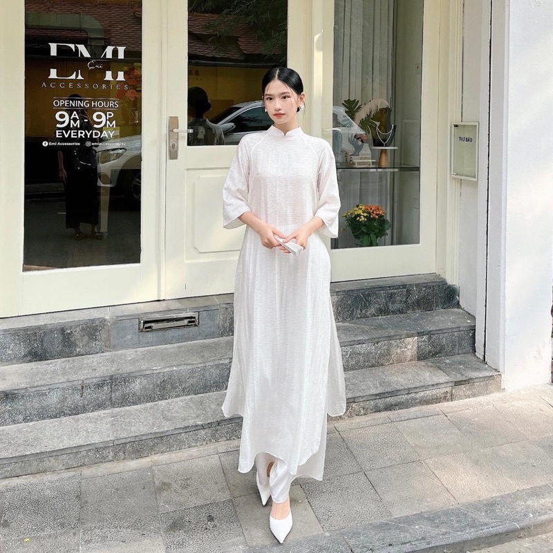 set áo dài tơ đũi