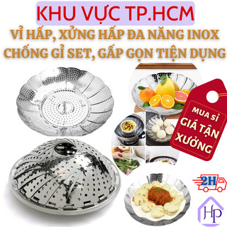  Vỉ Hấp, Xửng Hấp Đa Năng Chất Liệu Inox Chông Gỉ Set, Điều Chỉnh Được Độ Rộng Và Gấp Gọn Khi Không Dùng