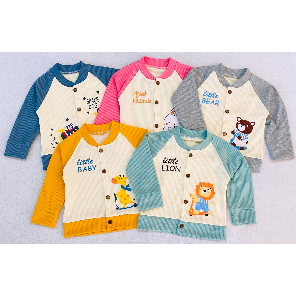 Áo khoác tăm dáng bomber cho bé trai, bé gái