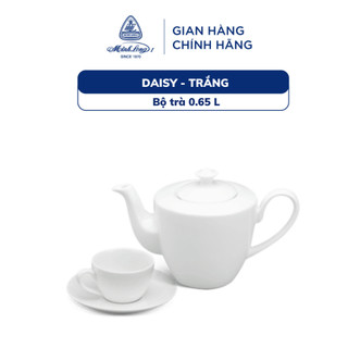 Bộ ấm trà sứ minh long - dasy trắng - 0.65 l