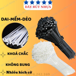 Dây rút nhựa trắng và đen 1 tấc-->3 tấc(10cm->30cm)