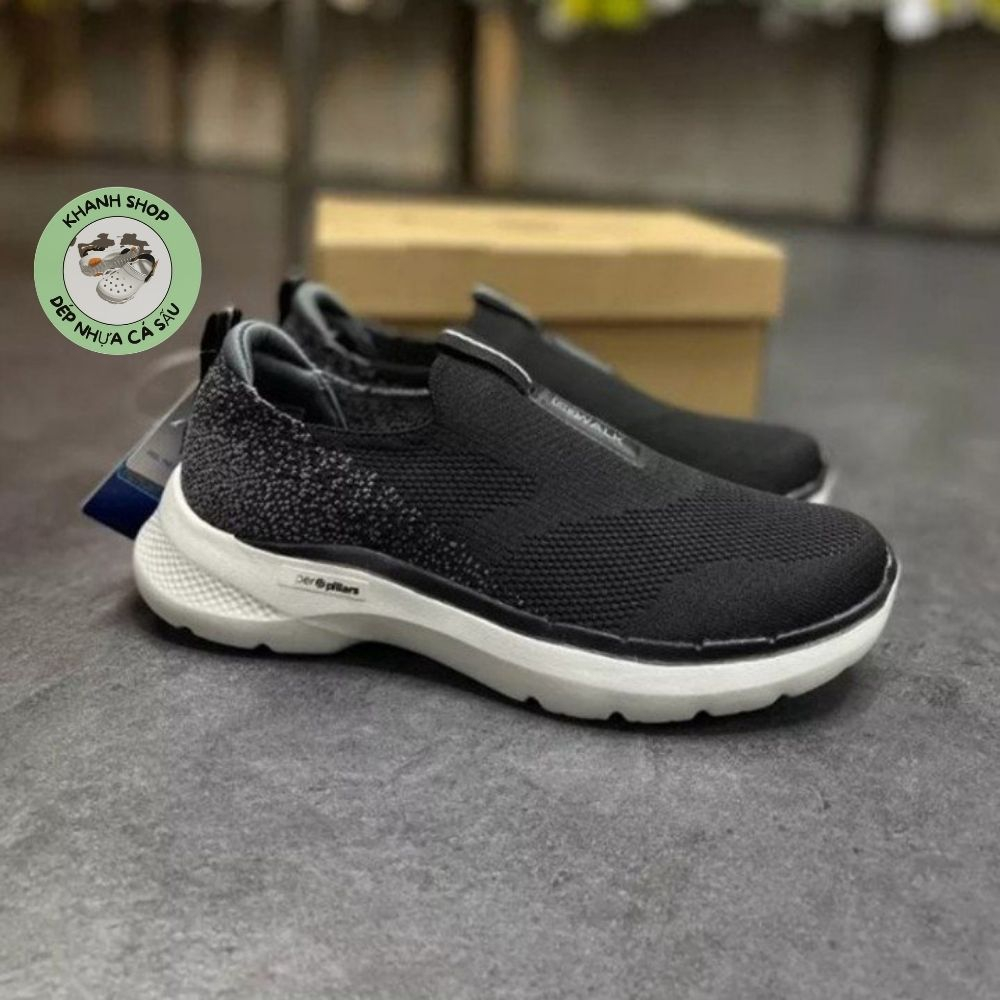 Giày chạy bộ Skechers Gowalk 6 Cho Nam, ÊM, NHẸ , THOÁNG MÀU ĐEN TRẮNG