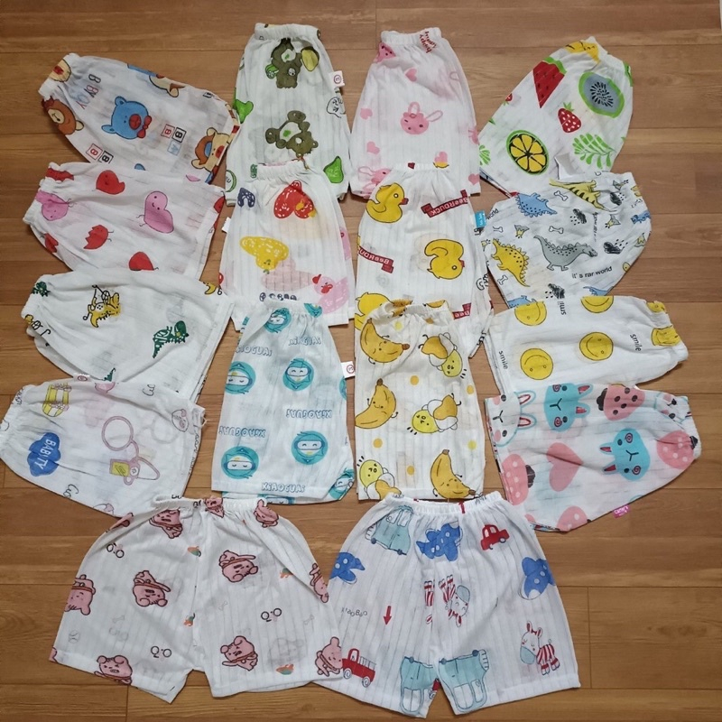 SET 10 QUẦN Cộc Đùi Cotton Giấy QUẢNG CHÂU Cho Bé Sơ Sinh - Quần Áo Bé Trai Bé Gái Sơ Sinh Từ 3-13KG