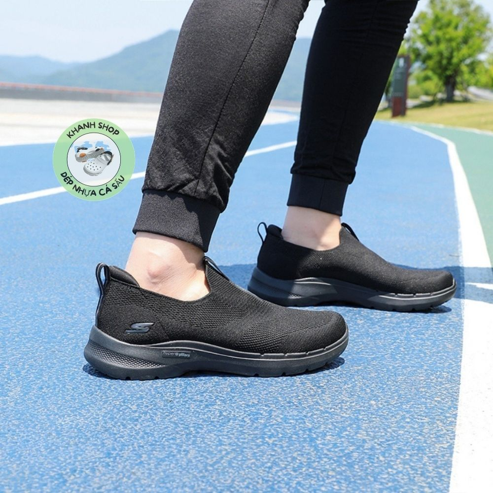 Giày chạy bộ Skechers Gowalk 6 Cho Nam, ÊM, NHẸ , THOÁNG MÀU ĐEN TUYỀN