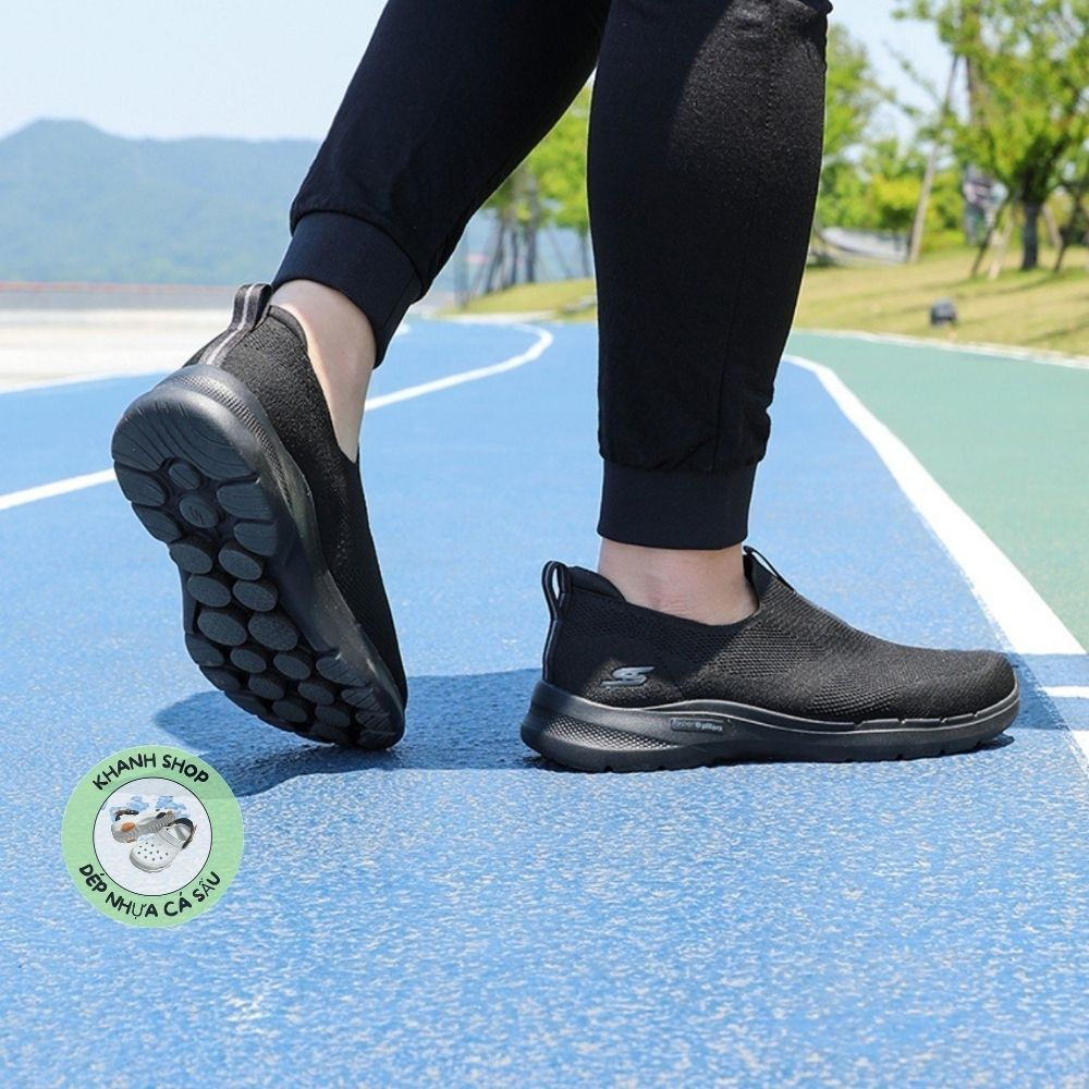 Giày chạy bộ Skechers Gowalk 6 Cho Nam, ÊM, NHẸ , THOÁNG MÀU ĐEN TUYỀN