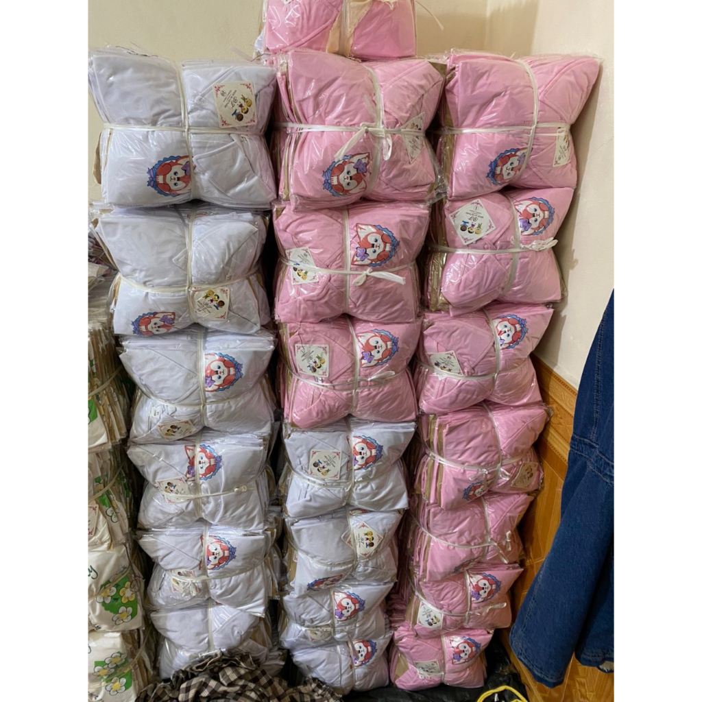 Xả kho - váy polo cáo 2 màu trắng hồng, váy sát nách chất liệu cotton mềm mát cho bé gái