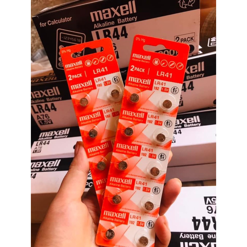 Pin LR44 / LR1130 / LR41 Maxell Vỉ 10 Viên Chính Hãng