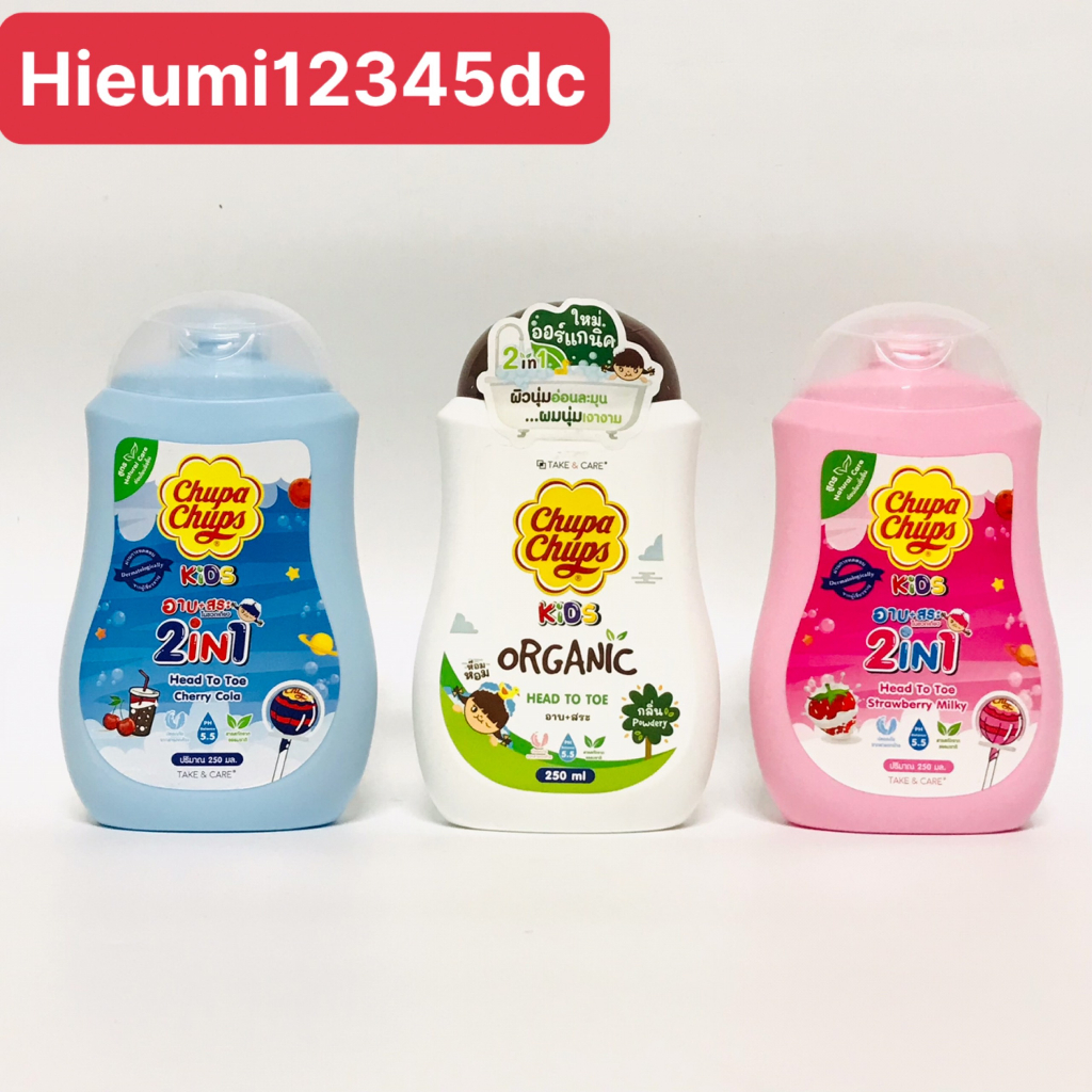 Sữa Tắm Gội Toàn Thân Cho Bé Chupa Chups Kids Thái Lan 250ml