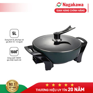 Nồi lẩu nướng điện 1 ngăn đa năng Nagakawa NAG1905 (5L)- Bảo hành 12 tháng