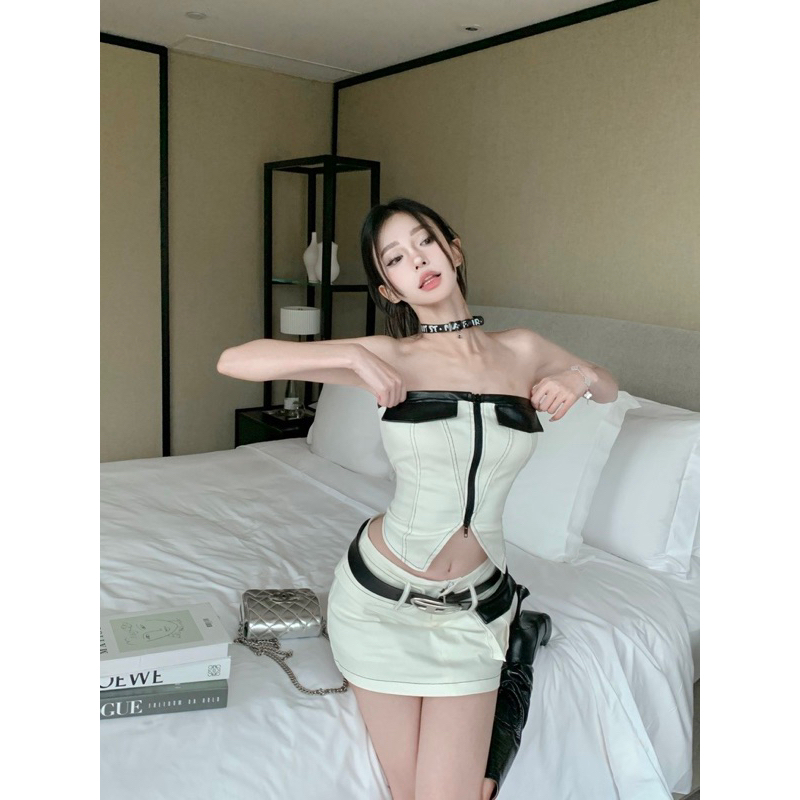 TKLIHN Set váy quây CÁ TÍNH hot TREND 2023 áo quây CORSET hoạ tiết FASHIONITA CÁ TÍNH