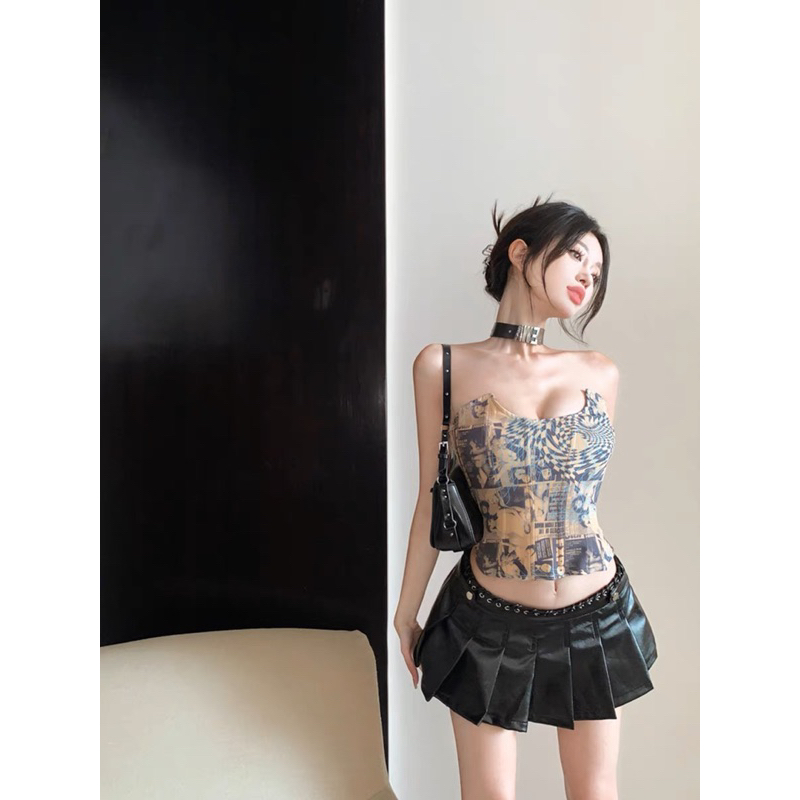 TKLIHN Set váy quây CÁ TÍNH hot TREND 2023 áo quây CORSET hoạ tiết FASHIONITA CÁ TÍNH