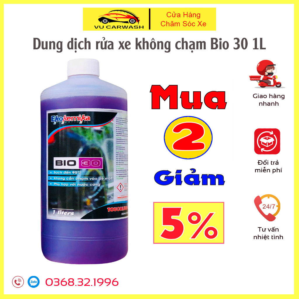 Dung Dịch Rửa Xe Không Chạm, Nước Rửa Xe Ô Tô, Xe Máy Bio 30 - 1L
