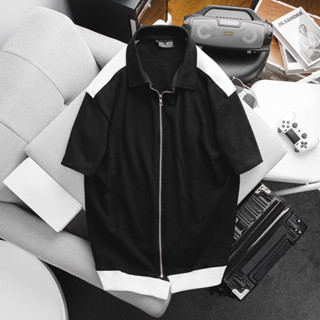 [bigsizemen] Áo thun polo phối tay dây kéo dài bigsize nam cỡ đại 140kg bigmen