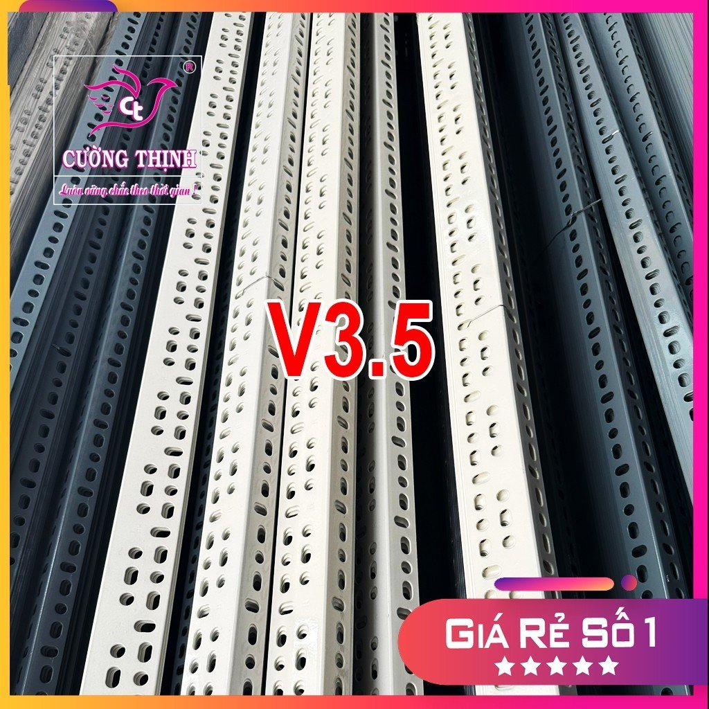 Thanh sắt V Lỗ Đa Năng V3x5cm -dài 200cm.Dầy 1.6mm. Thép V lỗ đa năng. Sắt Lắp Ghép Kệ V Lỗ