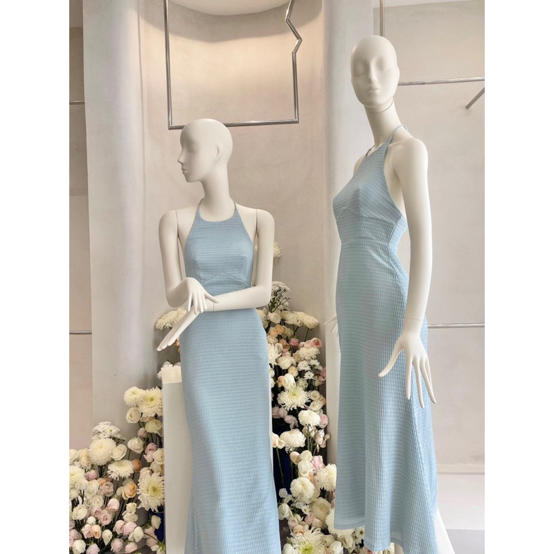 Đầm Maxi Cổ Yếm Tone Màu Pastel Sang Trọng Thanh Lịch Chất Liệu Cao Cấp