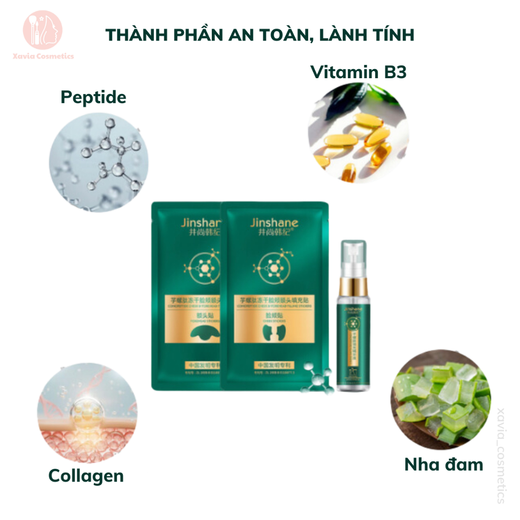 Tinh chất tái tạo tế bào gốc Collagen Jinshane - Bộ tinh chất tế bào gốc mờ nếp nhăn, giảm thâm nám tàn nhang, trẻ hóa l