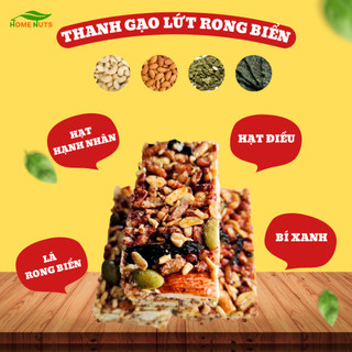 Thanh gạo lứt hạt dinh dưỡng chà bông, rong biển Home Nuts giúp ăn kiêng, giảm cân hiệu quả - thanh 22gram