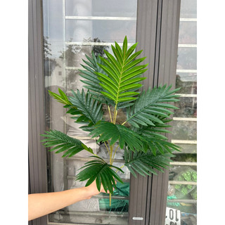 Hoa giả,cây lá dừa đẹp,cây lá dừa mềm 12 lá 72cm