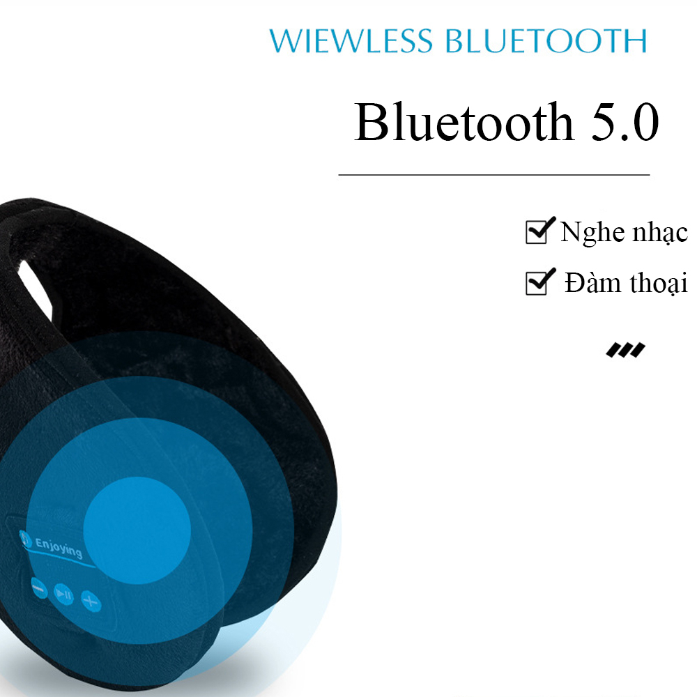 Bịt Tai Giữ Ấm Kiêm Tai Nghe Mic Đàm Thoại, Chụp Tai Bông Giữ Ấm Mùa Đông Có Kết Nối Bluetooth Nghe Nhạc KORESPORT