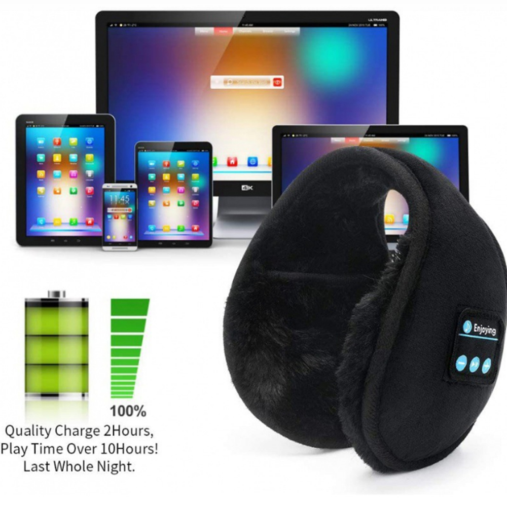 Bịt Tai Giữ Ấm Kiêm Tai Nghe Mic Đàm Thoại, Chụp Tai Bông Giữ Ấm Mùa Đông Có Kết Nối Bluetooth Nghe Nhạc KORESPORT