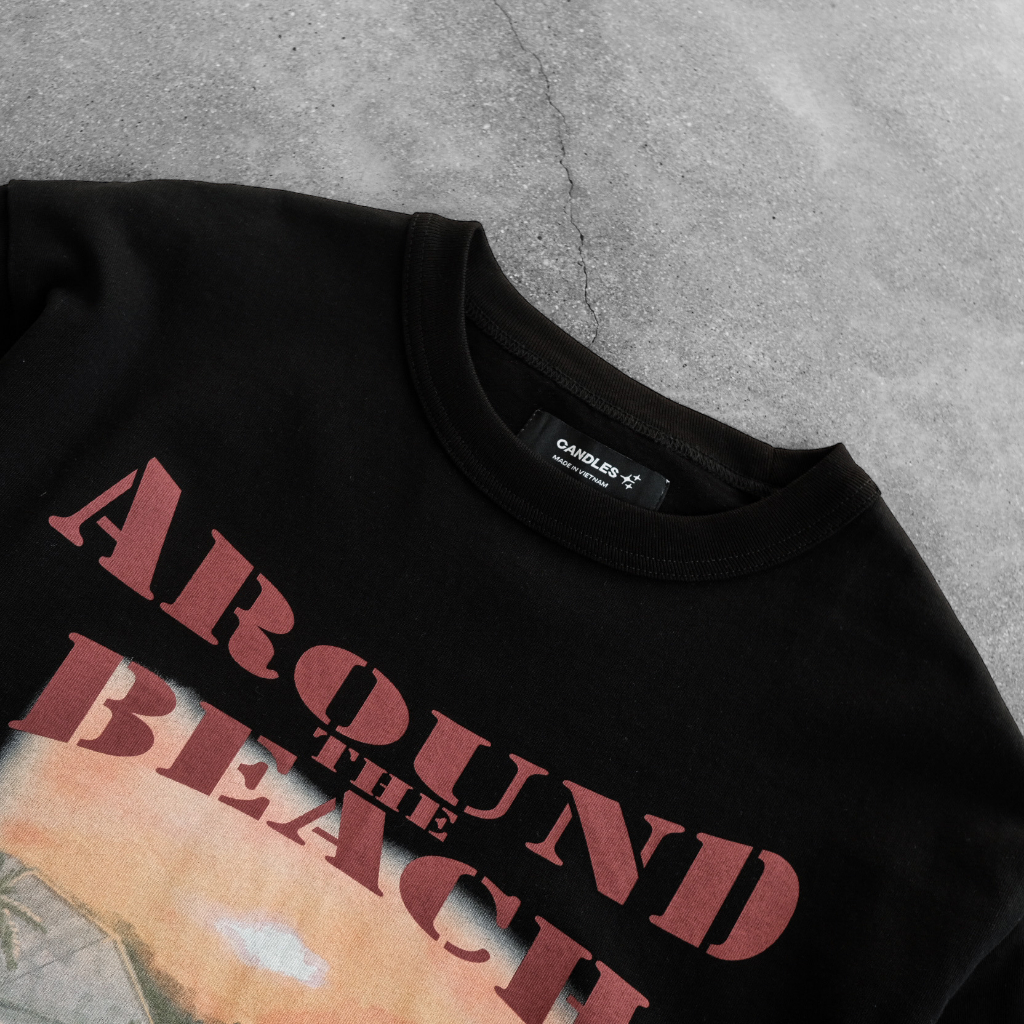 Áo thun nam nữ oversize CANDLES RESORT T-SHIRT hình in khổ lớn sắc nét chất liệu cotton 100% 280gsm
