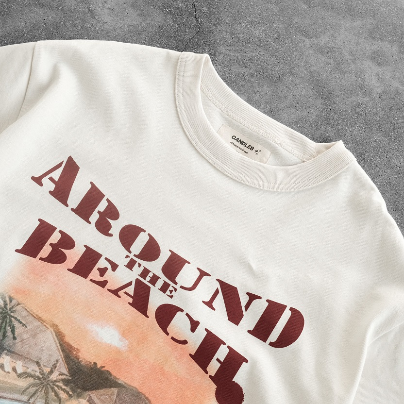 Áo thun nam nữ oversize CANDLES RESORT T-SHIRT hình in khổ lớn sắc nét chất liệu cotton 100% 280gsm