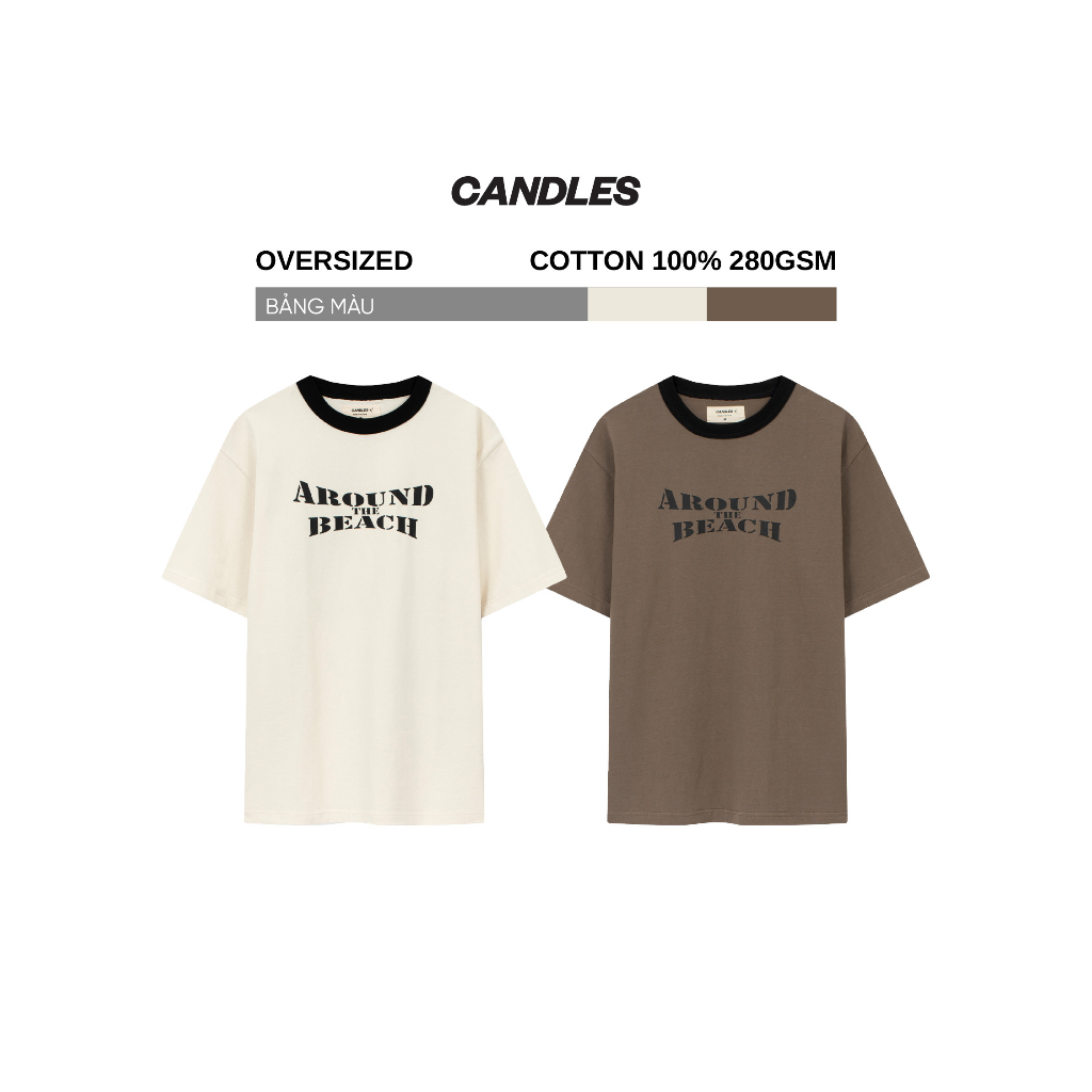 Áo thun nam nữ oversize CANDLES MOTOR T-SHIRT hình in hai mặt sắc nét chất liệu cotton 100% 280gsm