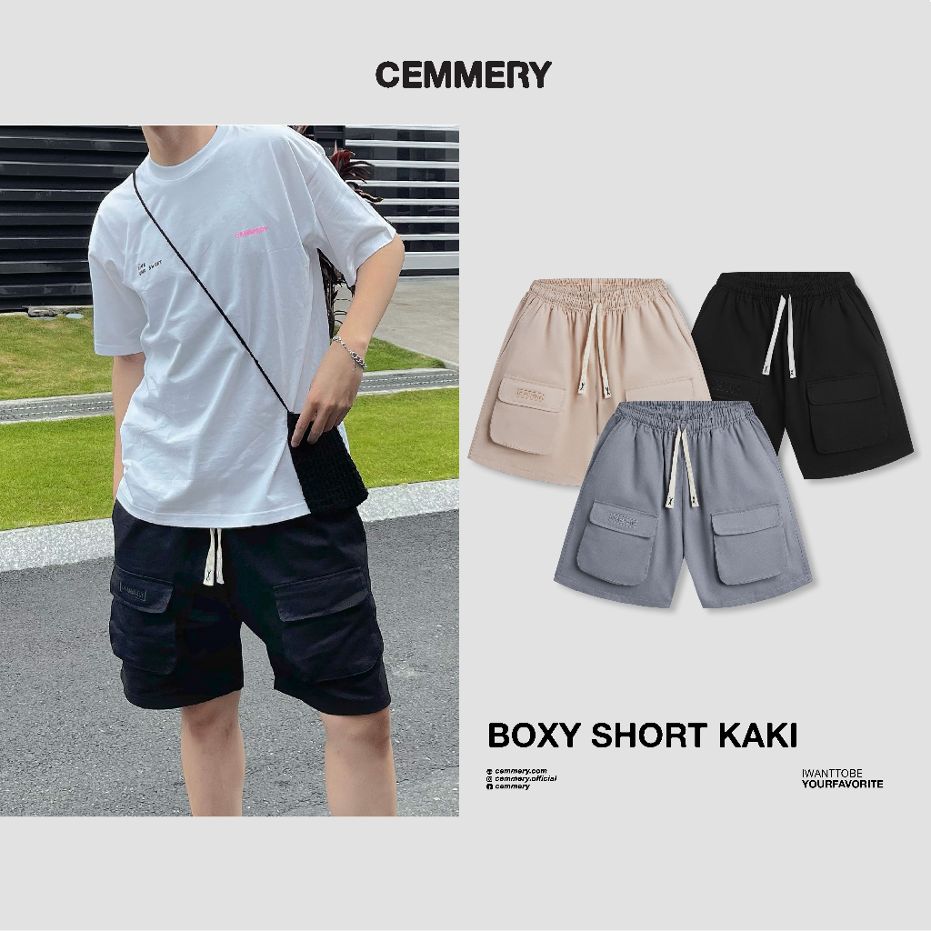 Quần Short Kaki Cemmery LocalBrand BOXY SHORT 3 Color, quần kaki unisex nam nữ