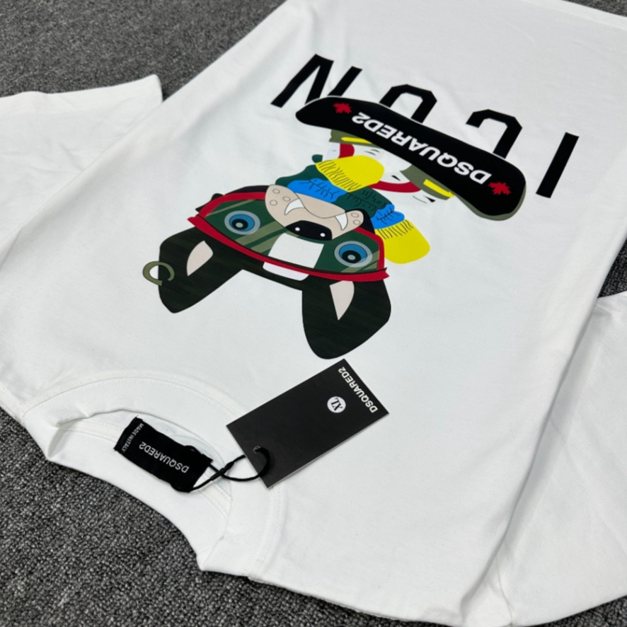 Áo Thun Nam DSQ 028 Hình In Chú Cún Sắc Nét Vải Cotton Cao Cấp Co Dãn 4 Chiều