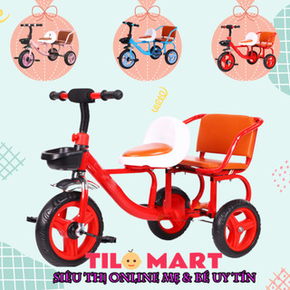 Xe đạp ba bánh xích lô 2 chỗ ngồi, ghế có lót da cho bé
