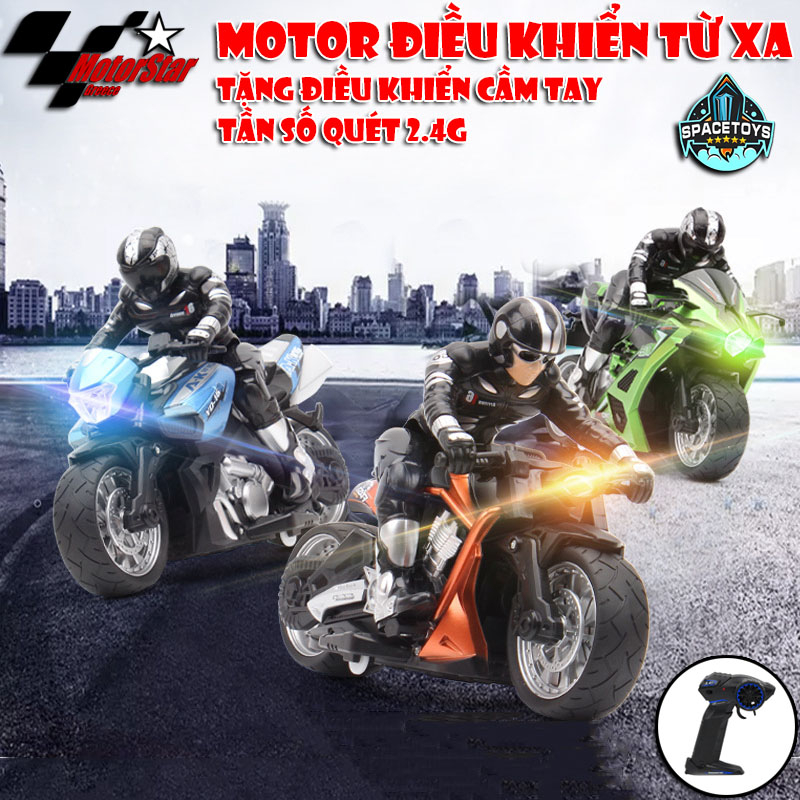 Đồ Chơi Mô Hình Xe Máy Motor GP Điều Khiển Từ Xa Tỉ Lệ 1:8 Có Gyro Với Độ Thăng Bằng Ổn Định Cao Tặng Kèm Điều Khiển
