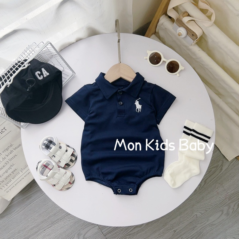 Body polo thêu ngựa cho bé trai bé gái 3-12kg HÀNG ĐẸP LOẠI 1 body cổ polo cho bé