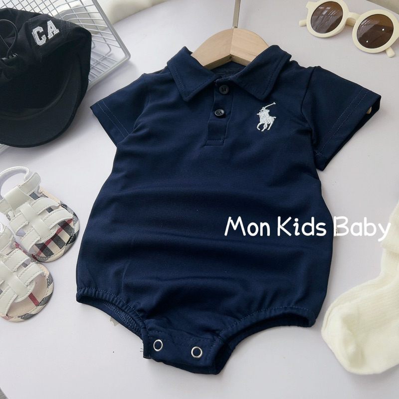 Body polo thêu ngựa cho bé trai bé gái 3-12kg HÀNG ĐẸP LOẠI 1 body cổ polo cho bé