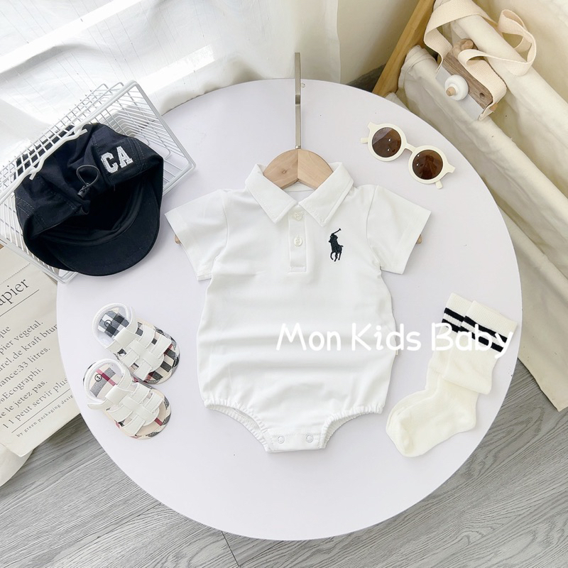 Body polo thêu ngựa cho bé trai bé gái 3-12kg HÀNG ĐẸP LOẠI 1 body cổ polo cho bé