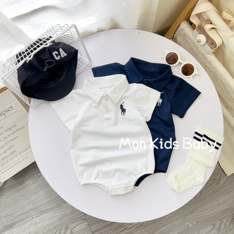 Body polo thêu ngựa cho bé trai bé gái 3-12kg HÀNG ĐẸP LOẠI 1 body cổ polo cho bé