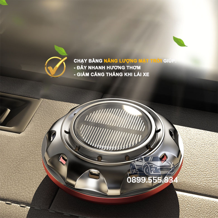 Máy khuếch tán tinh dầu,nước hoa ô tô sử dụng năng lượng mặt trời cao cấp,thiết kế sang trọng,đế chống trượt