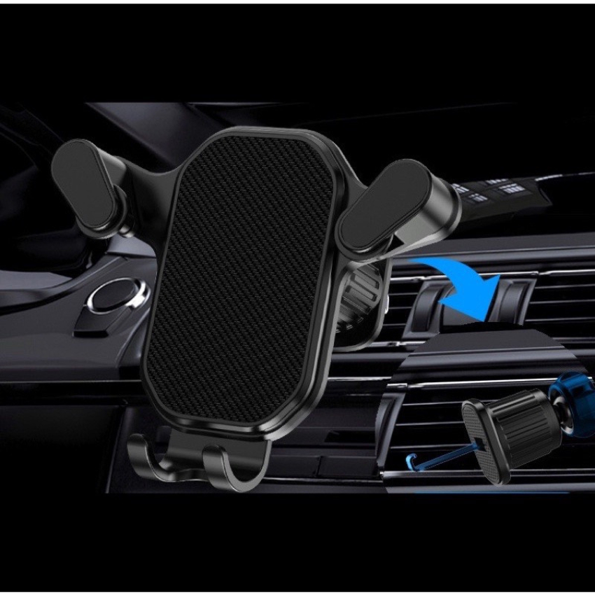 Giá đỡ điện thoại gắn cửa gió điều hòa có móc cài siêu chắc chắn, mặt sần xoay 360 tiện lợi, chất liệu bền bỉ NaduCar