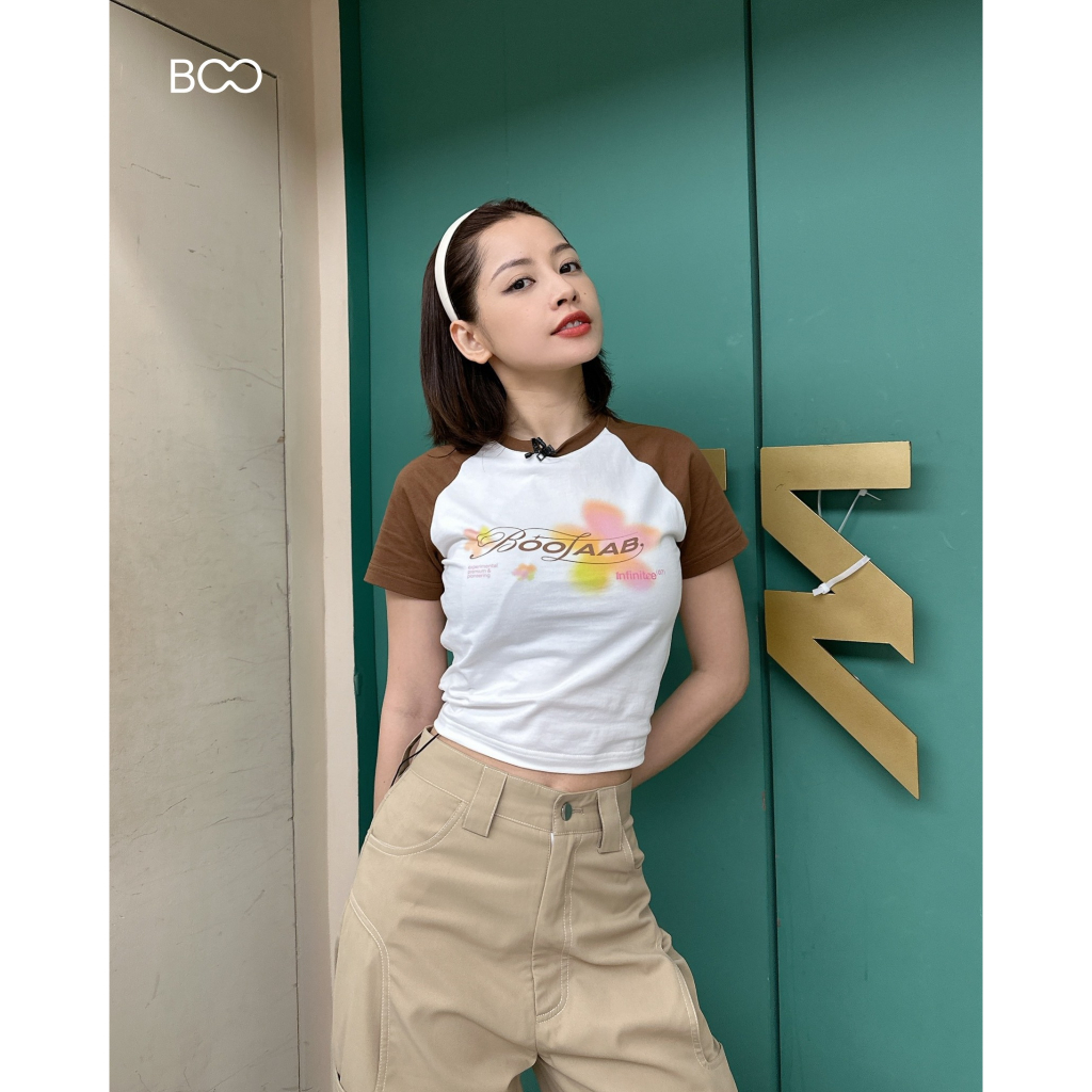 Áo Thun Nữ BOO Dáng Regular Tay Raglan Logo BOOLAAB