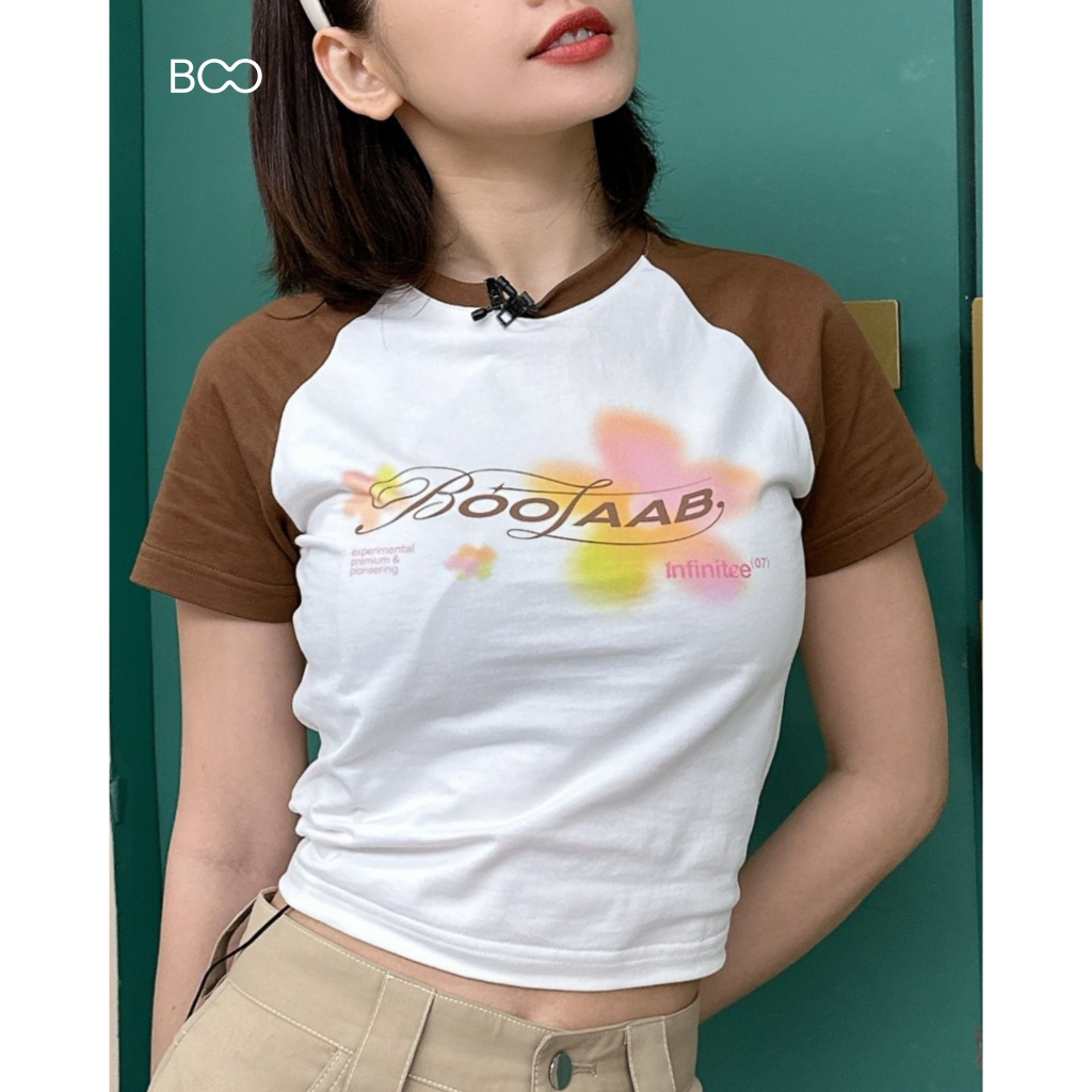 Áo Thun Nữ BOO Dáng Regular Tay Raglan Logo BOOLAAB