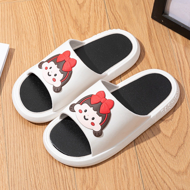 Dép quai ngang nư quai ngang hình cô gái dễ thương Fashion phong cách Hàn Quốc