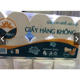 Bịch giấy vệ sinh Hàng không 3 lớp không lõi - giấy mịn đẹp 10cuộn