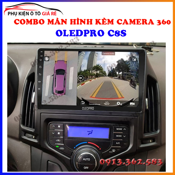 Combo màn hình liền camera 360 OLED C8S cho xe HUYNDAI I30 - màn hình xe ô tô, lắp camera hành trình ô tô