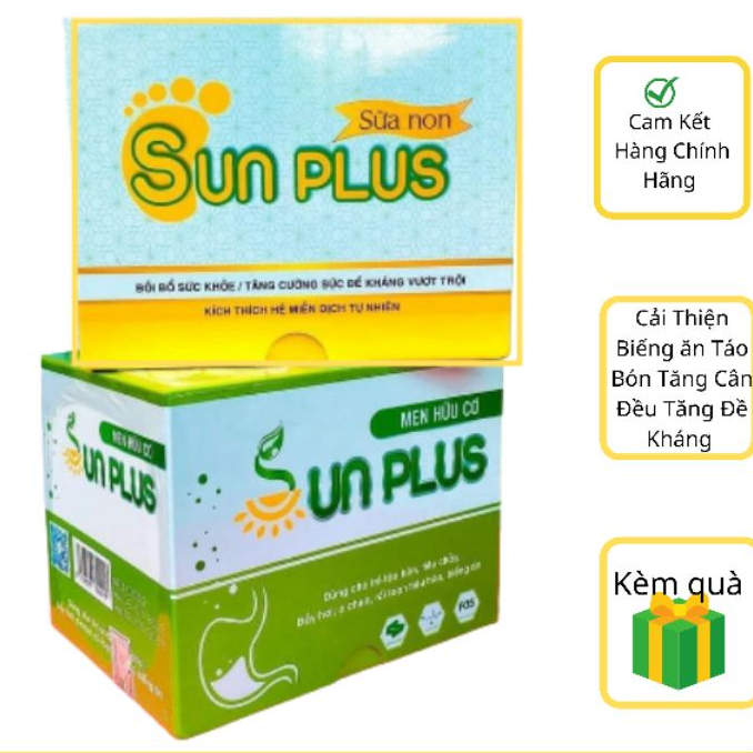 Men hữu cơ Sunplus + Sữa non Sunplus  bổ sung chất xơ, bé hết táo bón- Tăng sức đề kháng nuôi con nhàn tênh
