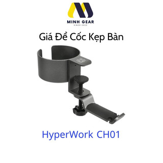 Giá để cốc kẹp bàn tích hợp móc treo đồ HyperWork CH01