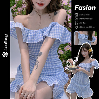 [Ảnh thật] ĐẦM DỰ TIỆC, ĐẦM BABYDOL NỮ, Đầm Nữ ôm body- đầm XANH Viền Bèo Trắng sexy skirt，size S-L